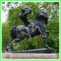 City and Landscape Bronze man and horse Sculpture for sale